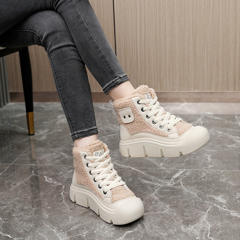 Sarah Express Lace-Up Cashmere Lined High-Top Snow Boots