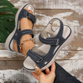 Sarah Express Women's Adjustable Velcro Sport Beach Sandals Dark Blue