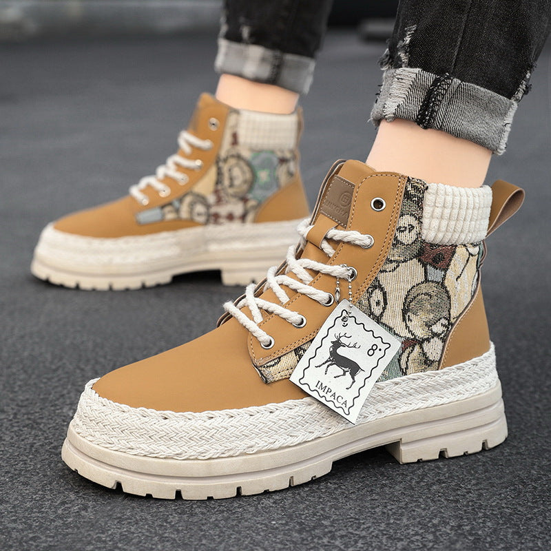 Sarah Express Men's Casual High-Top Worker Boots
