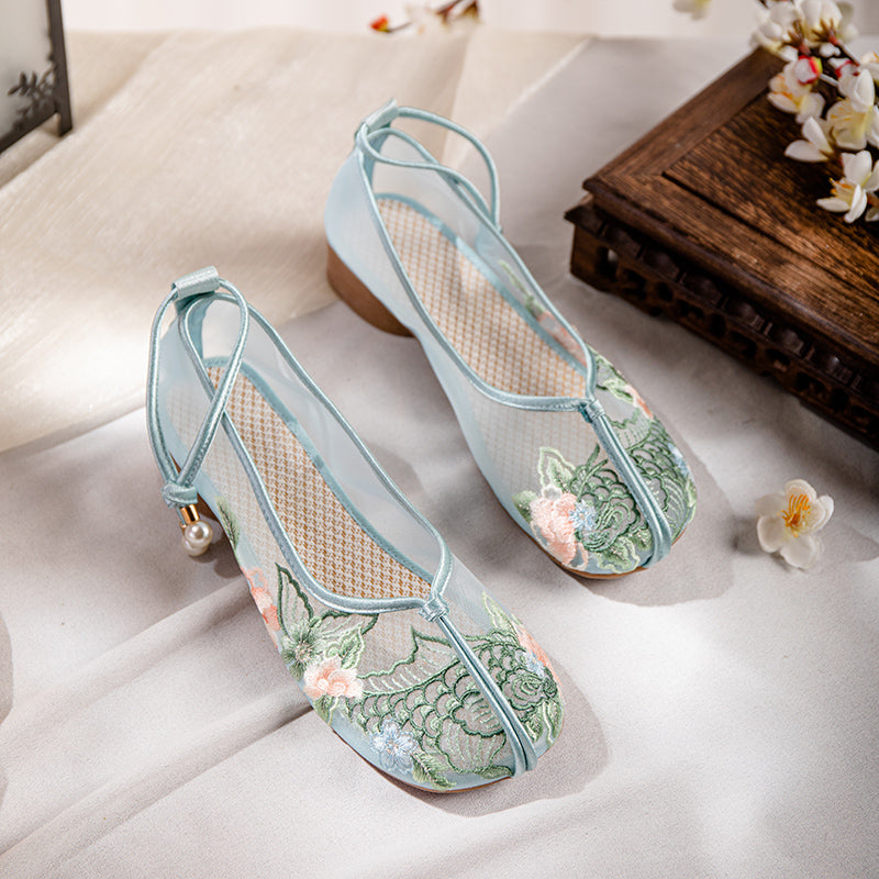 Sarah Express Embroidered Mesh Flat Loafers