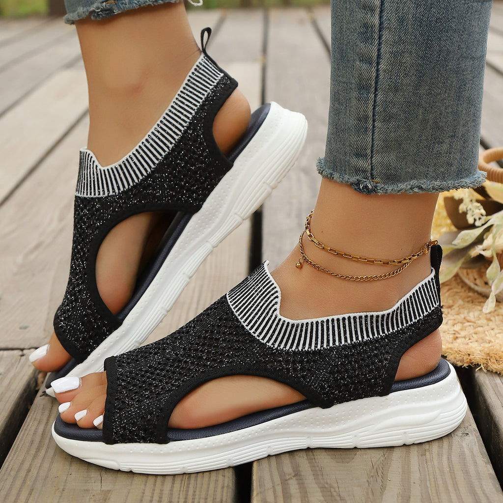 Sarah Express Sporty Mesh Slip-On Flat Sandals