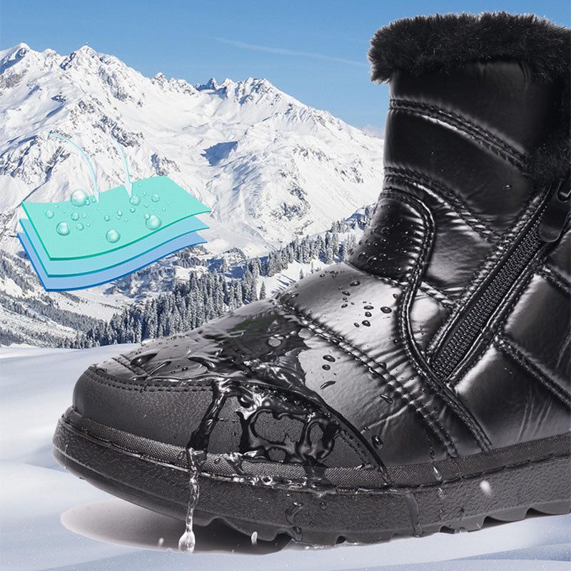 Sarah Express Women's Plush Lined Side Zipper Snow Boots