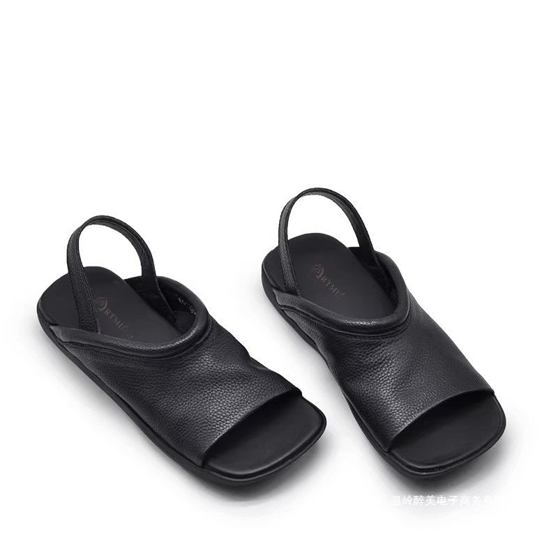 Sarah Express Women's Square Toe Roman Flat Sandals