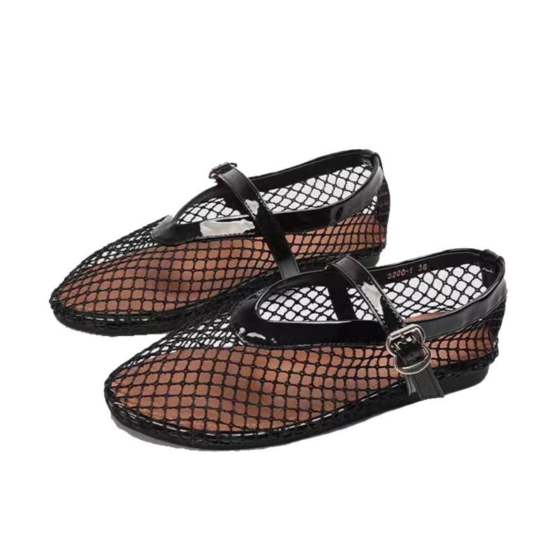 Sarah Express Breathable Mesh Hollow-Out Buckle Pumps