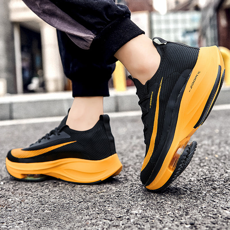 Sarah Express Men's Breathable Knit Lace-Up Sneakers