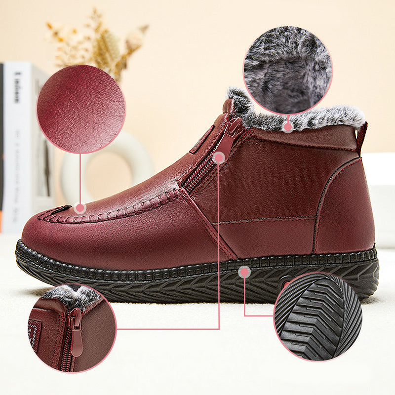 Sarah Express Plush Lined Side Zipper Ankle Boots