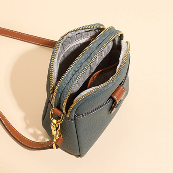 Sarah Express Lychee Pattern Small Leather Crossbody Bag