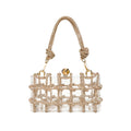 Sarah Express Shiny Rhinestone Banquet Small Square Bag Champagne Gold