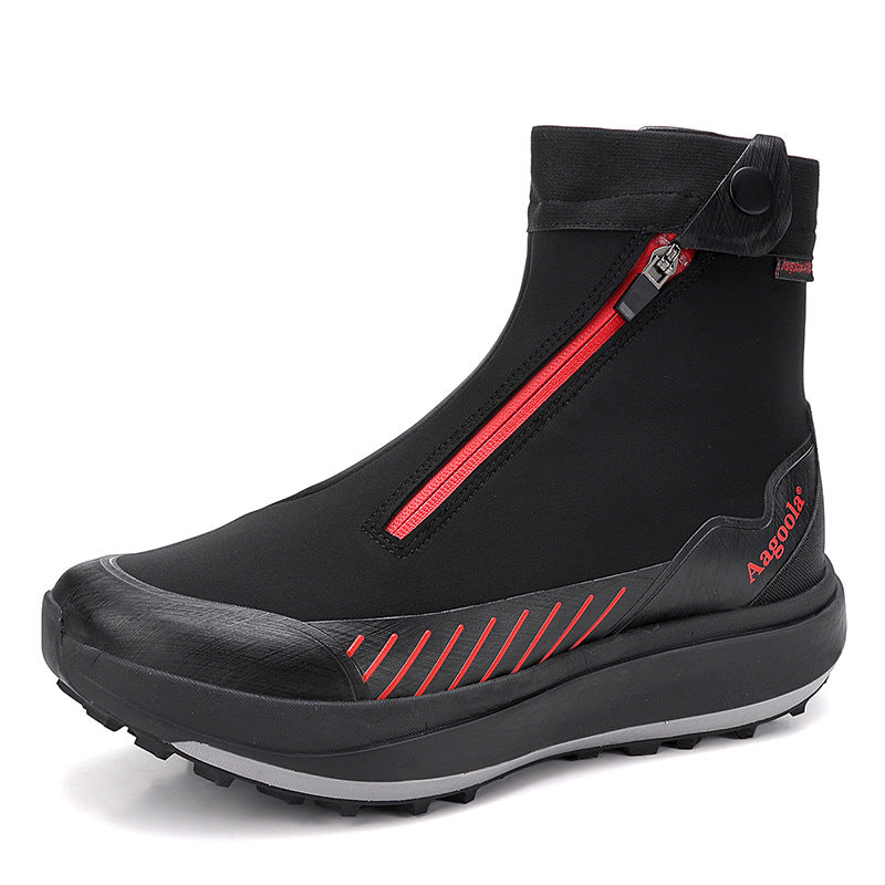 Sarah Express Men's High-Top Waterproof Hiking Boots Black And Red