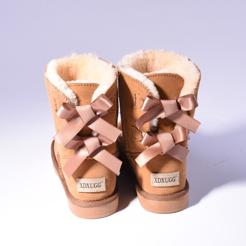 Sarah Express Women's Bow Detail Winter Snow Boots