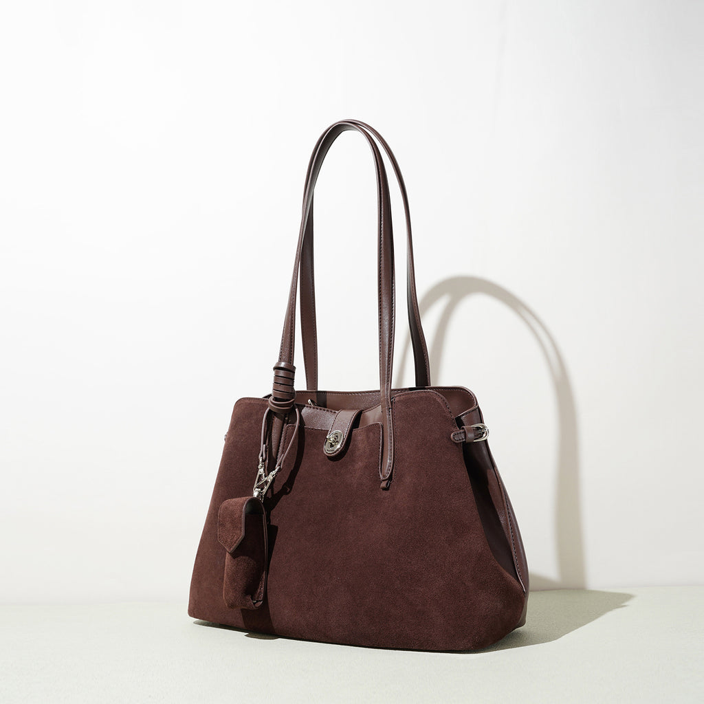 Sarah Express Vintage Suede Leather Shoulder Bag