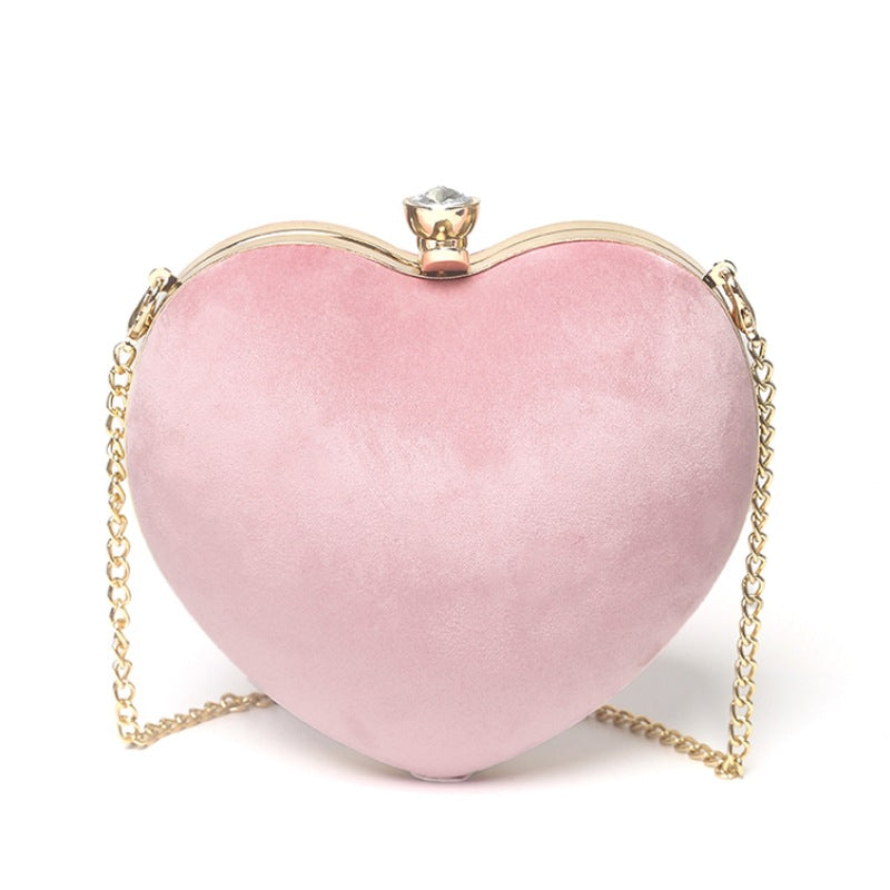 Sarah Express Heart Shaped Chain Strap Clutch Bag Pink