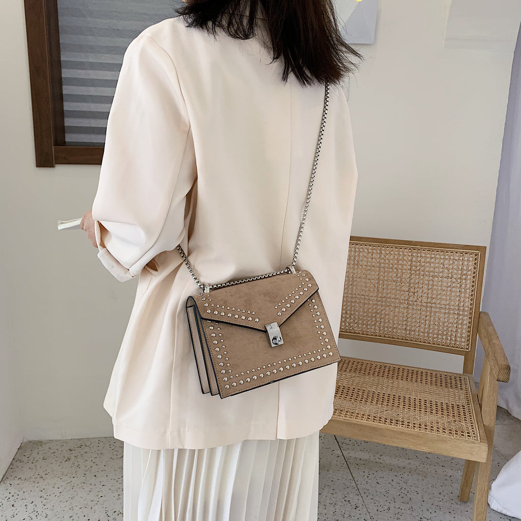 Sarah Express Studded Flap Messenger Shoulder Bag