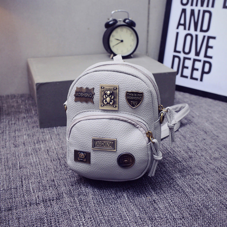 Sarah Express Mini Badge Detail Shoulder Bag Gery