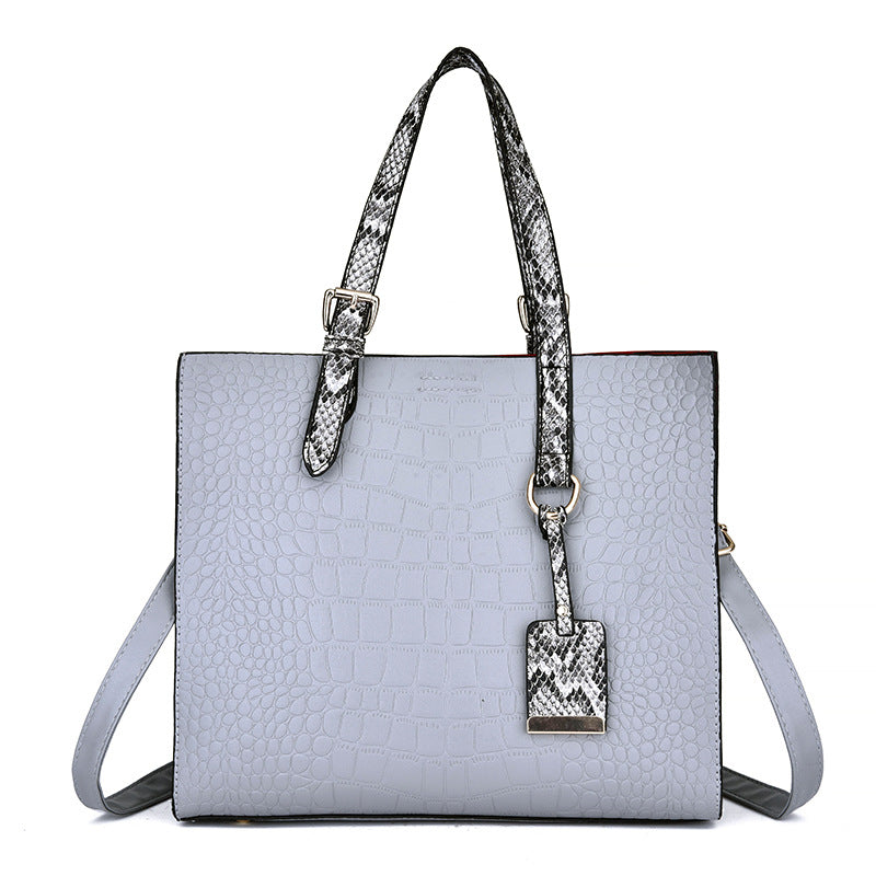 Sarah Express Structured Crocodile Pattern Tote Handbag