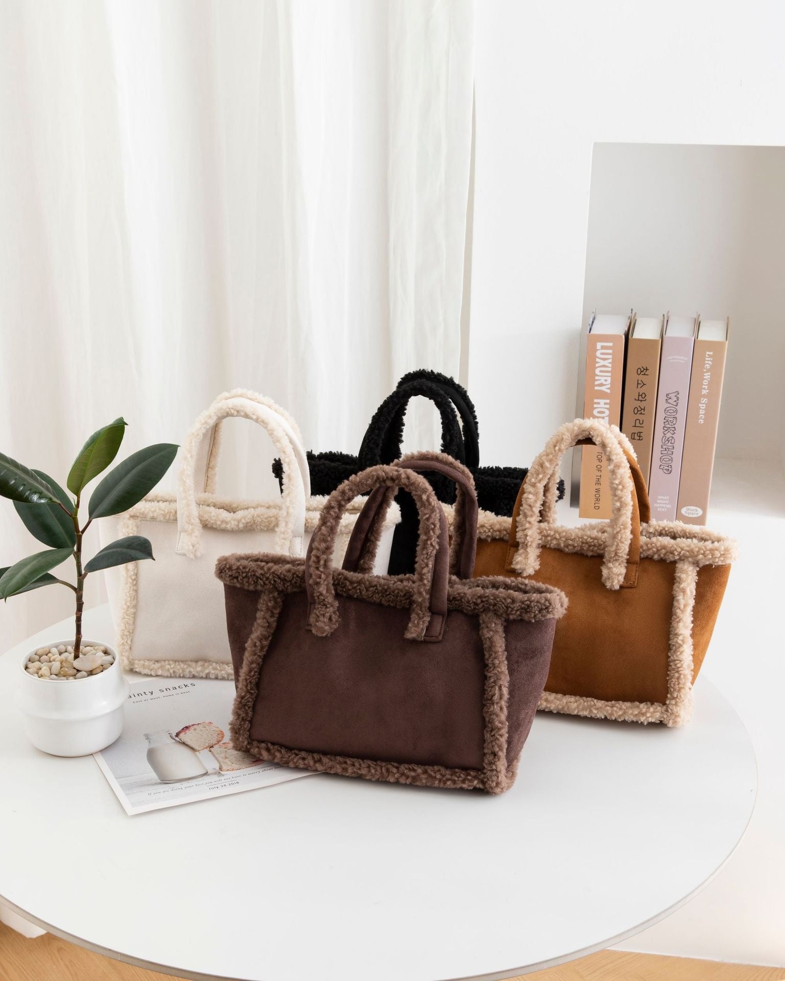 Sarah Express Plush Crossbody Tote Bag