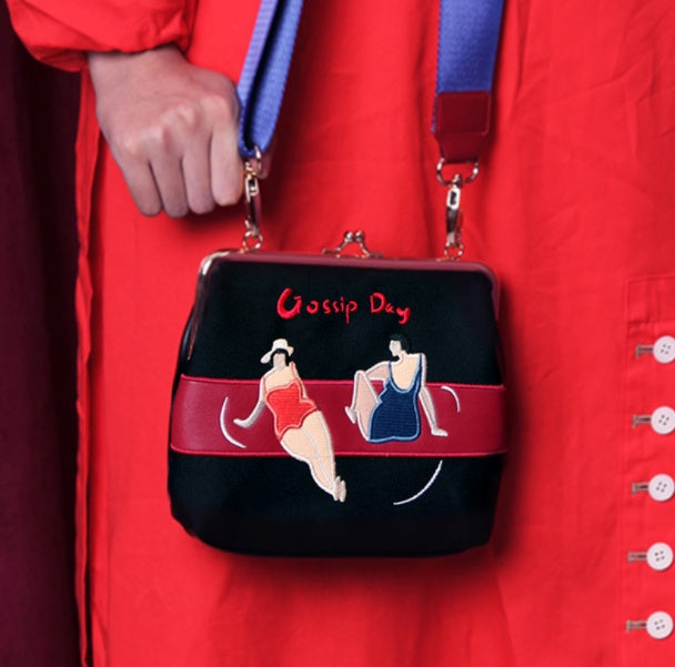 Sarah Express Embroidered Vintage Messenger Bag