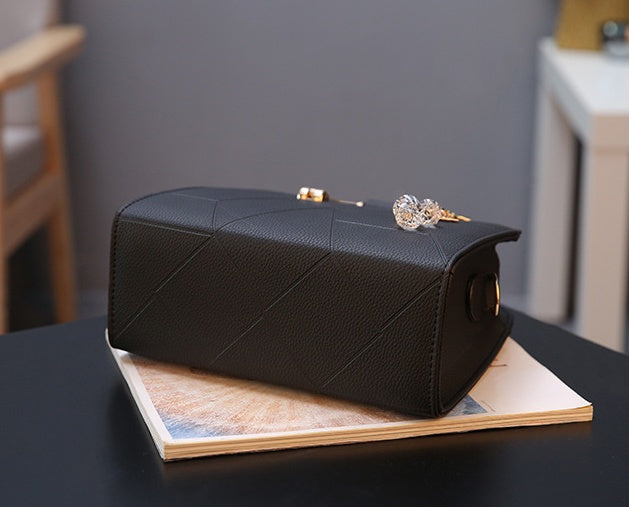 Sarah Express Structured Metal Handle Small Square Handbag