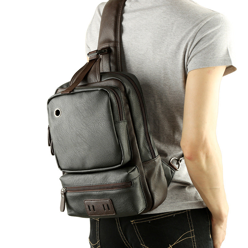 Sarah Express Casual Leather Chest Backpack Satchel
