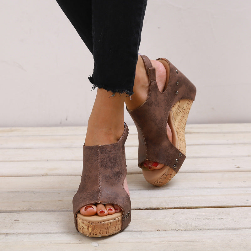 Sarah Express Women's Roman Style Wedge Sandals