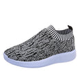 Sarah Express Unisex Stripe Knit Sock Sneakers White