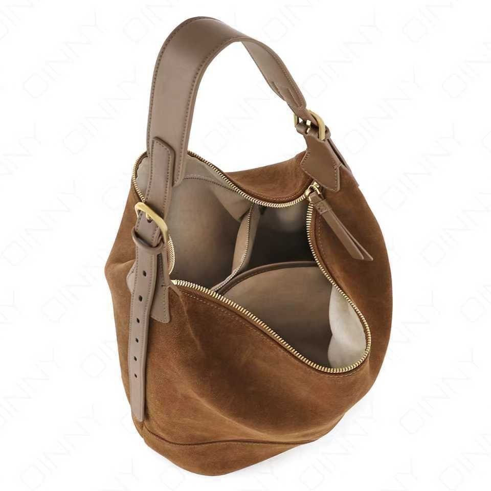 Sarah Express Retro Suede Slouchy Bucket Bag