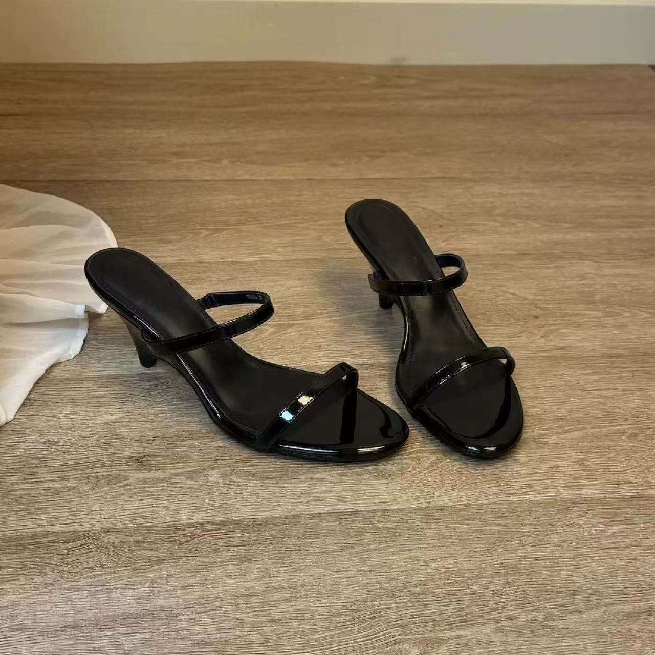 Sarah Express Minimalist Kitten Heel One-Strap Sandals