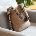 Sarah Express Canvas Tote Bag with Chevron Strap Khaki