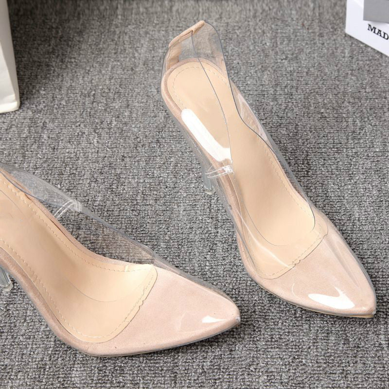 Sarah Express Transparent Pointed Toe Stiletto Pumps