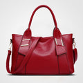 Sarah Express Embossed Satchel Handbag with Shoulder Strap Red
