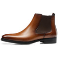 Sarah Express British Square Head Leather Ankle Boots Brown