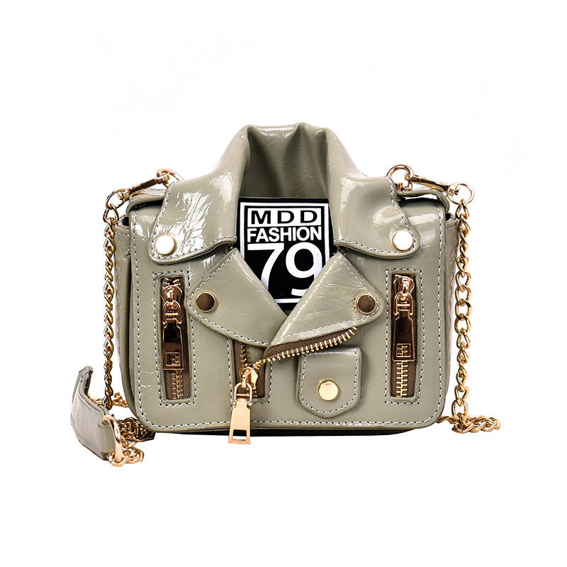 Sarah Express Motorcycle Jacket Inspired Crossbody Bag Green