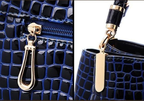 Sarah Express Crocodile Pattern Structured Handbag