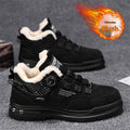 Sarah Express Casual Rotating Button Plush Winter Shoes Black