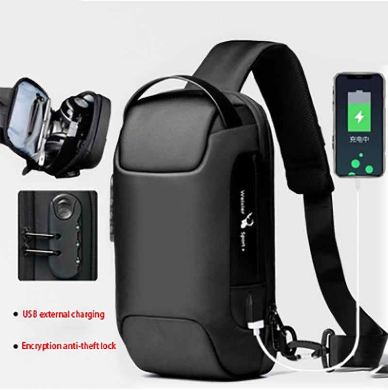 Sarah Express Waterproof Anti-Theft USB Chest Sling Bag