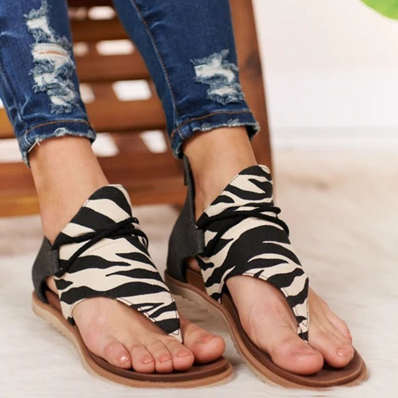 Sarah Express Women's Animal Print Open-Toe Sandals