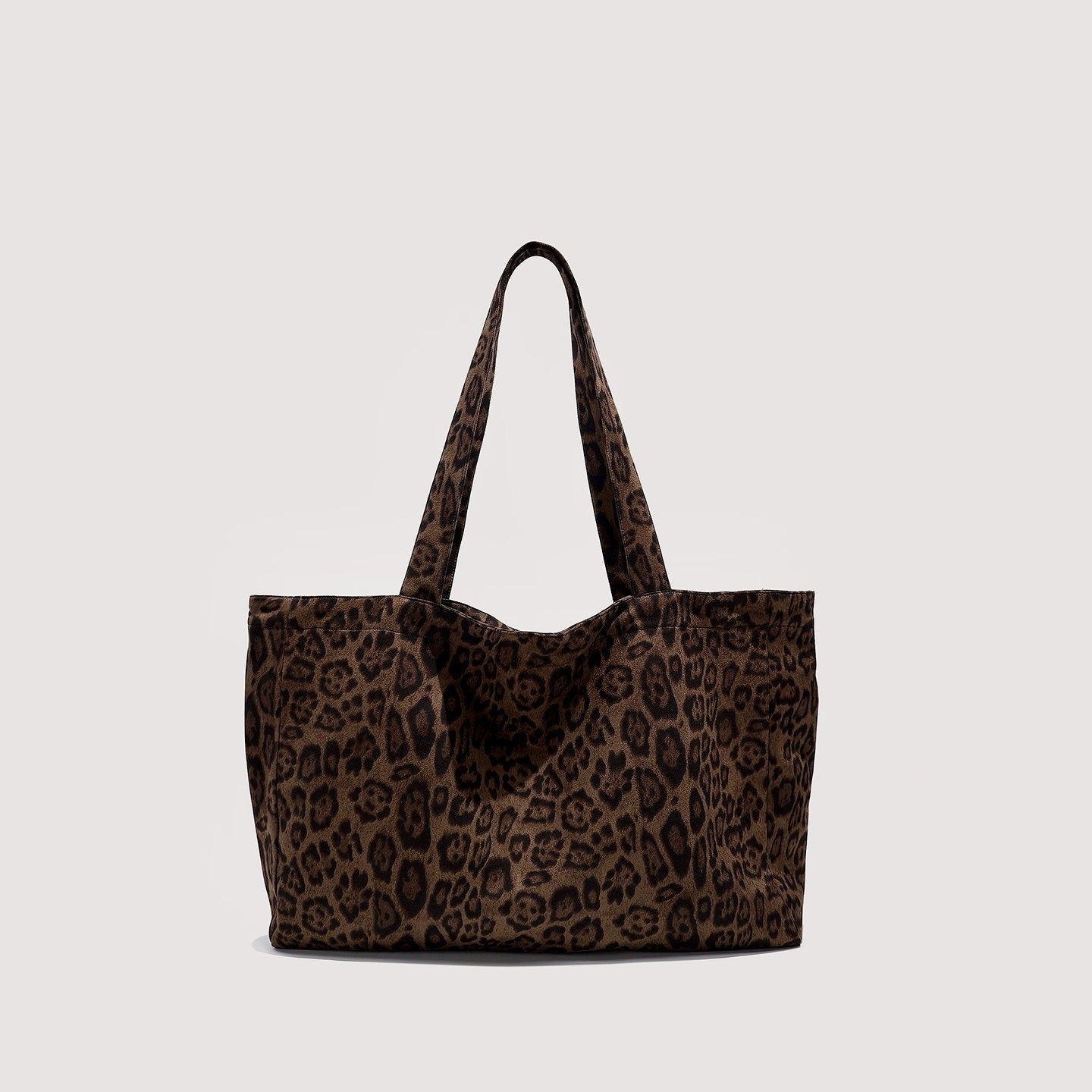 Sarah Express Leopard Print Suede Velvet Tote Bag