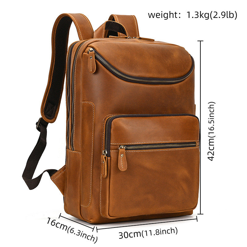 Sarah Express Vintage Cowhide Leather Travel Backpack