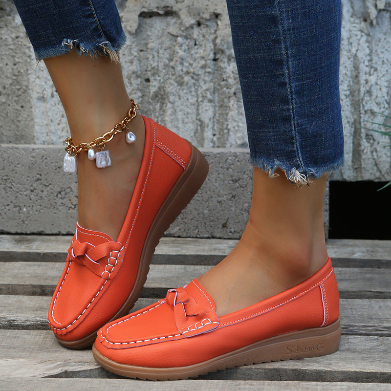 Sarah Express Woven PU Slip-On Casual Flats