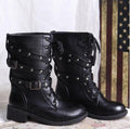 Sarah Express Women's Lace-Up Martin Boots Black
