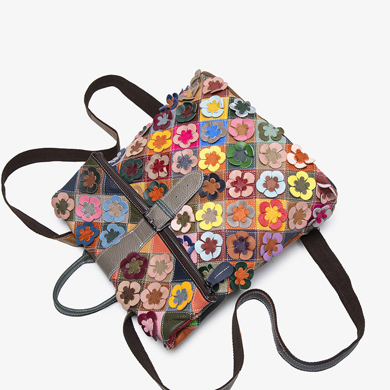 Sarah Express Artisan Patchwork Genuine Leather Crossbody Bag