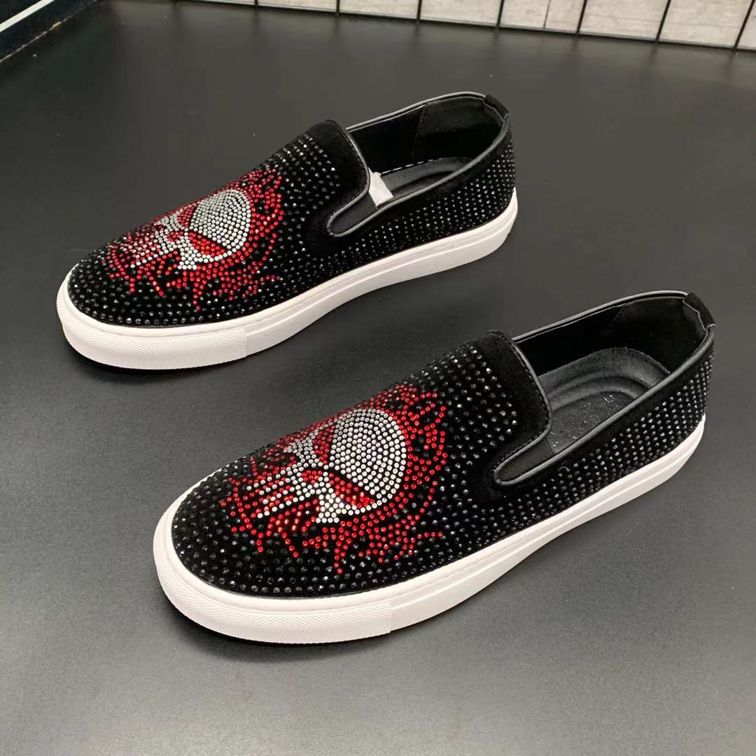 Sarah Express Men's Rivet Studded Casual Slip-On Shoes