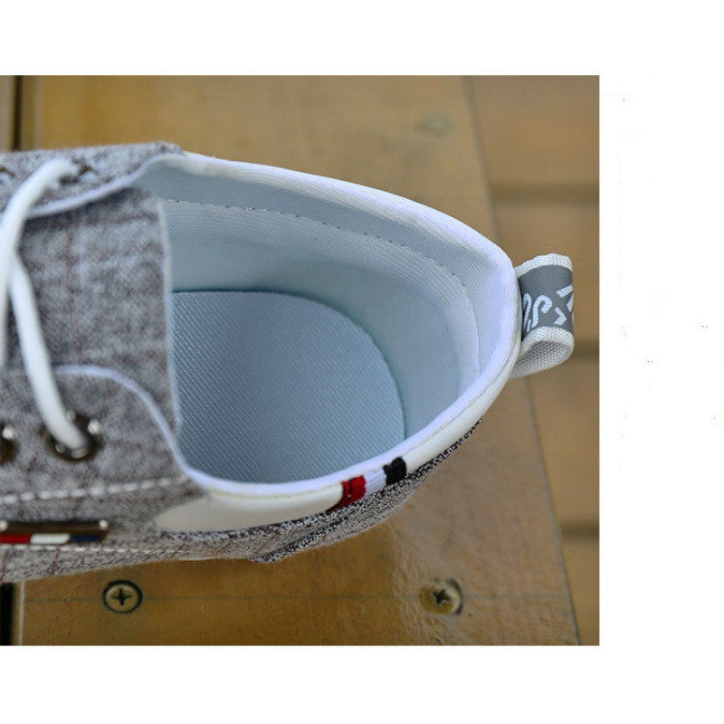 Sarah Express Men's Casual Grid Pattern Sailing Shoes