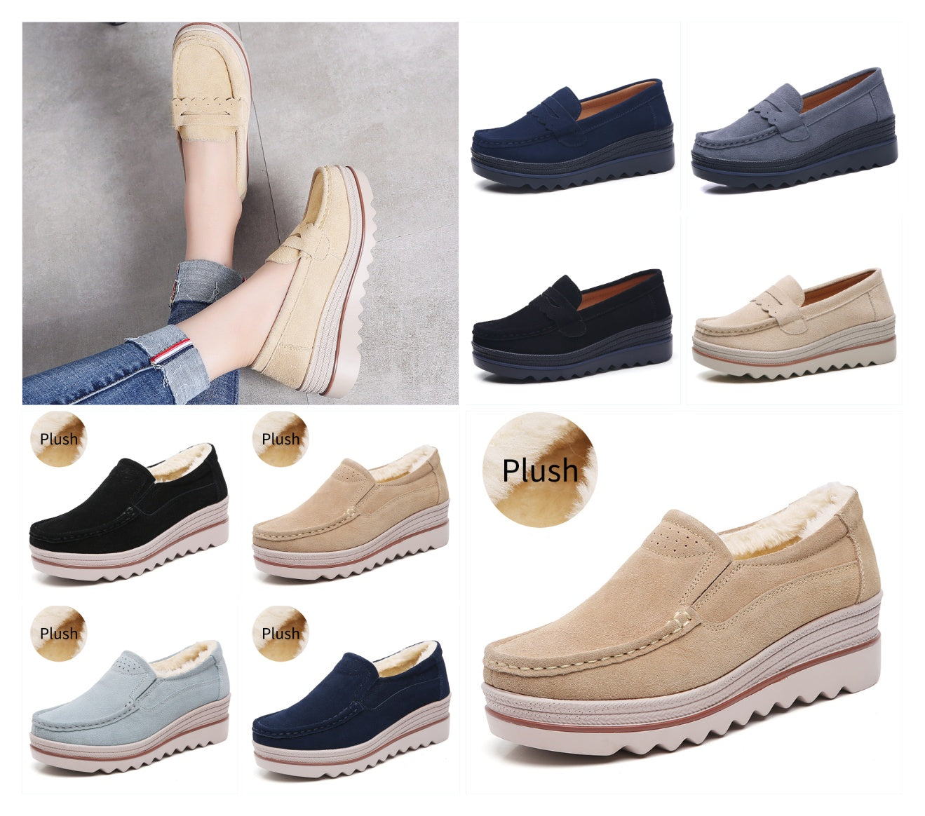 Sarah Express Women's Casual Platform Slip-On Loafers