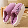 Sarah Express Thick-Sole Fleece Lined Plush Indoor Slippers Purple