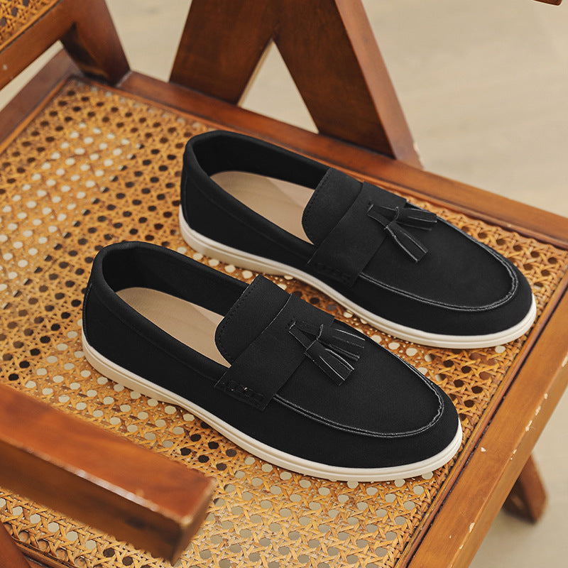 Sarah Express Men's Suede Tassel Slip-On Loafers