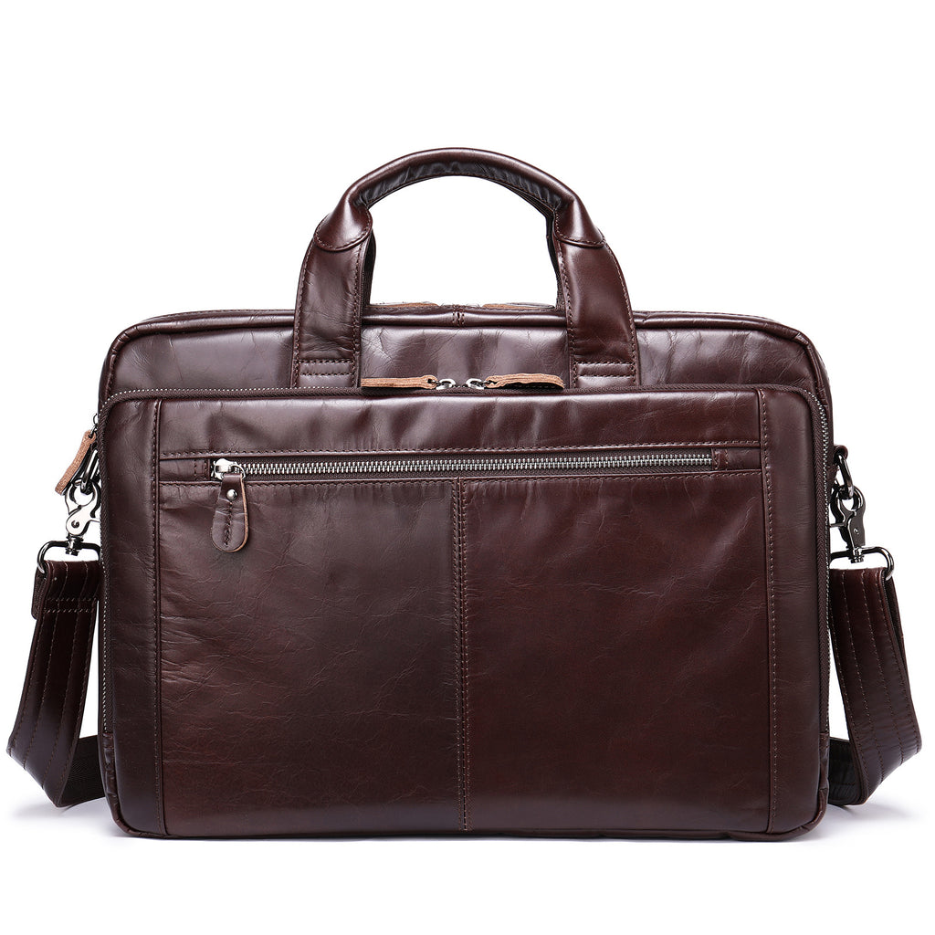 Sarah Express Retro Genuine Leather Business Briefcase