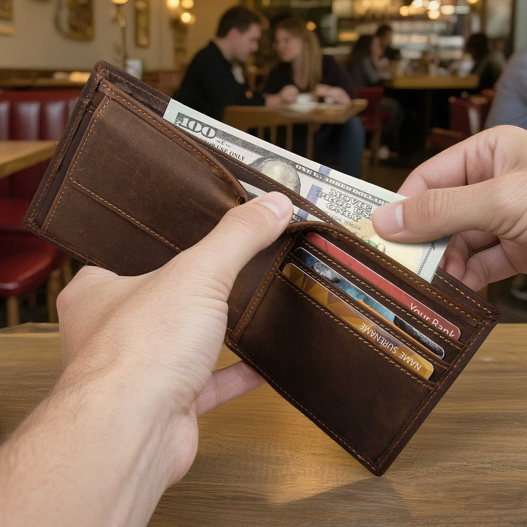 Sarah Express Leather Bifold Wallet for Men