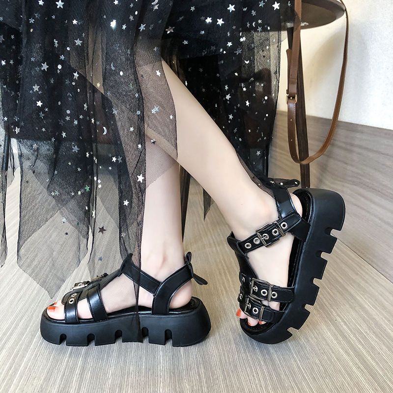 Sarah Express Women's Buckle Platform Sandals