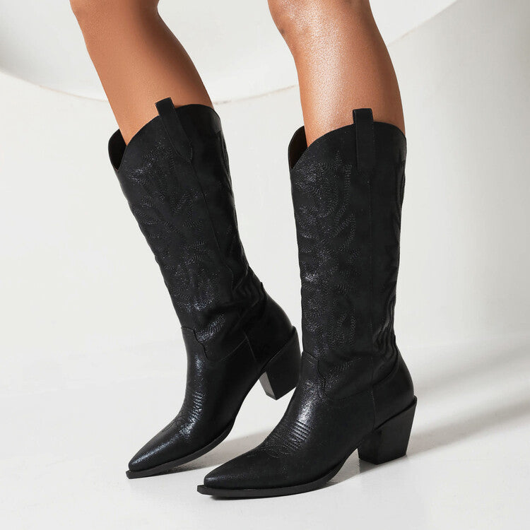 Tall Embroidered Sequin Western Boots – product detail alternate view